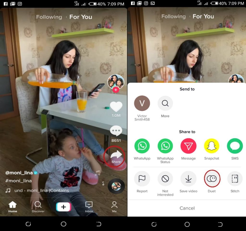 how To duet on Tiktok with a saved video