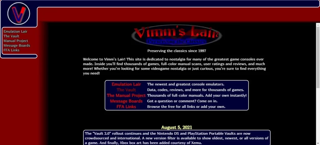 Vimm.net | best website to download games for free