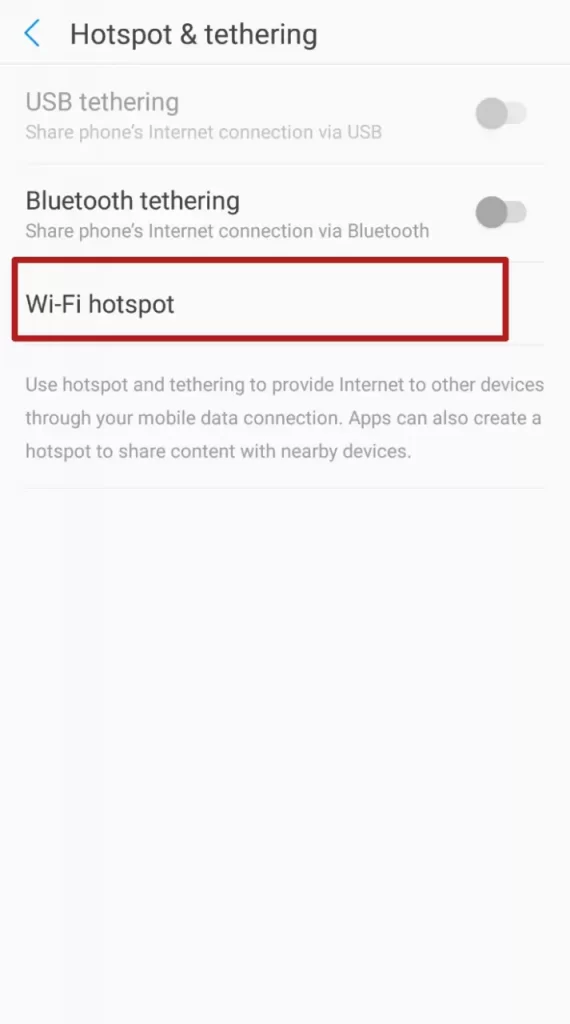 android mobile hotspot password