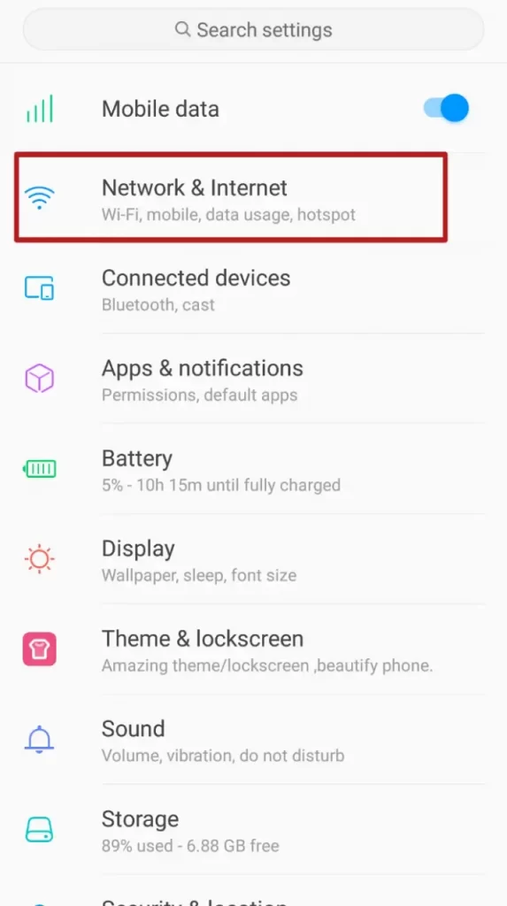Set up Hotspot limit on Android